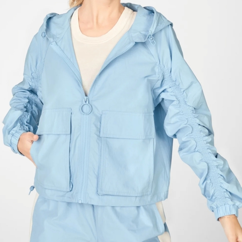 NWT Fabletics Norah Track Jacket Light Blue Plus Size 1X